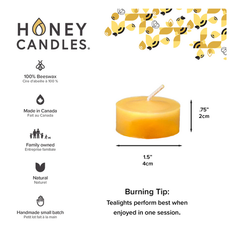Natural Beeswax Tealight Refill Candles
