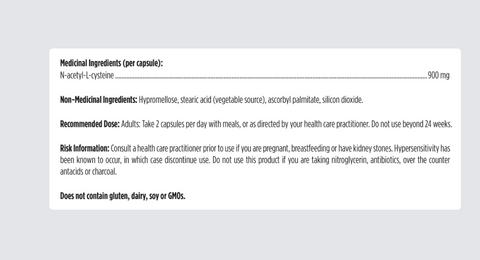 N-Acetyl-Cysteine - GLUTATHIONE AND ANTIOXIDANT STATUS SUPPORT