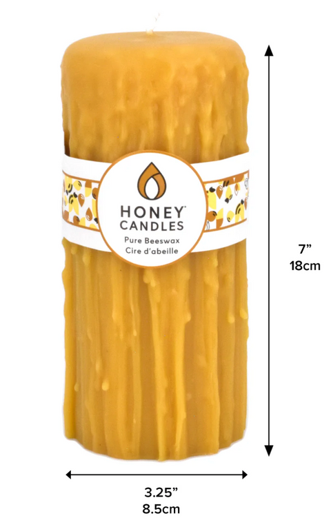Natural Beeswax Heritage Drip Pillar Candle