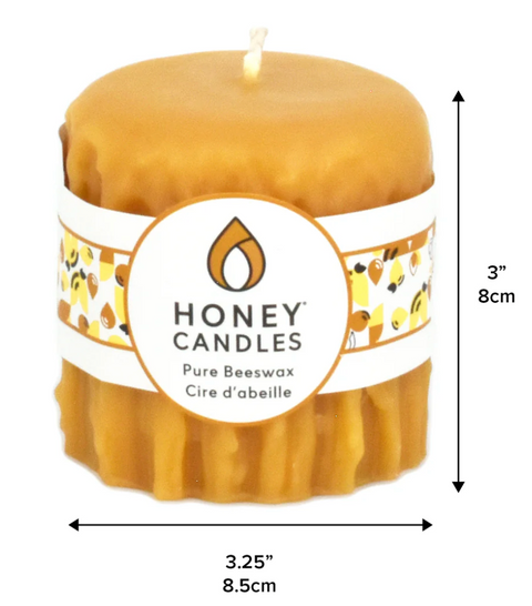 Natural Beeswax Heritage Drip Pillar Candle